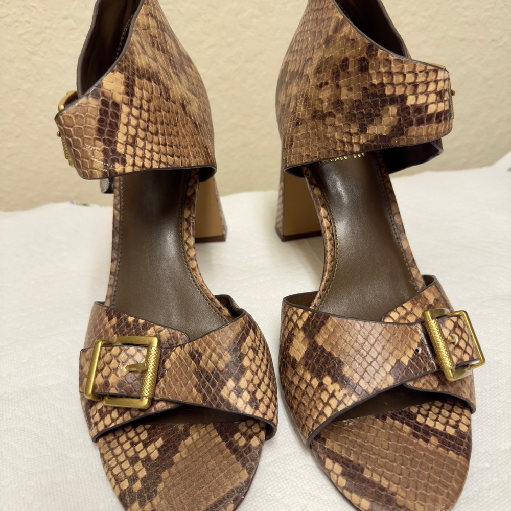 Vince Camuto Tan Snakeskin Heels